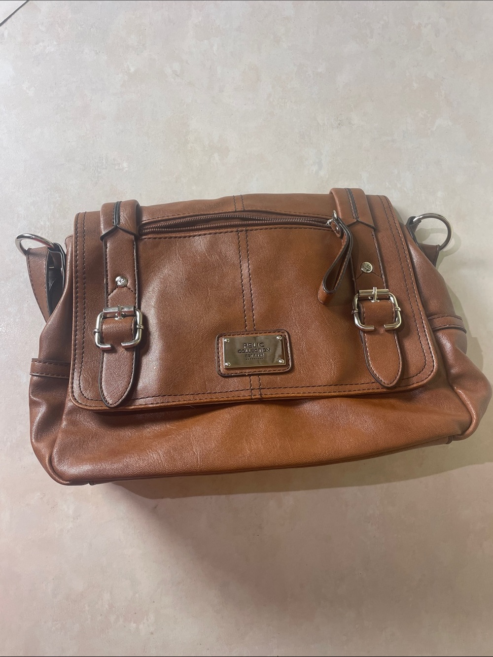 Relic Collection Women’s Brown Leather Satchel Shoulder Bag
